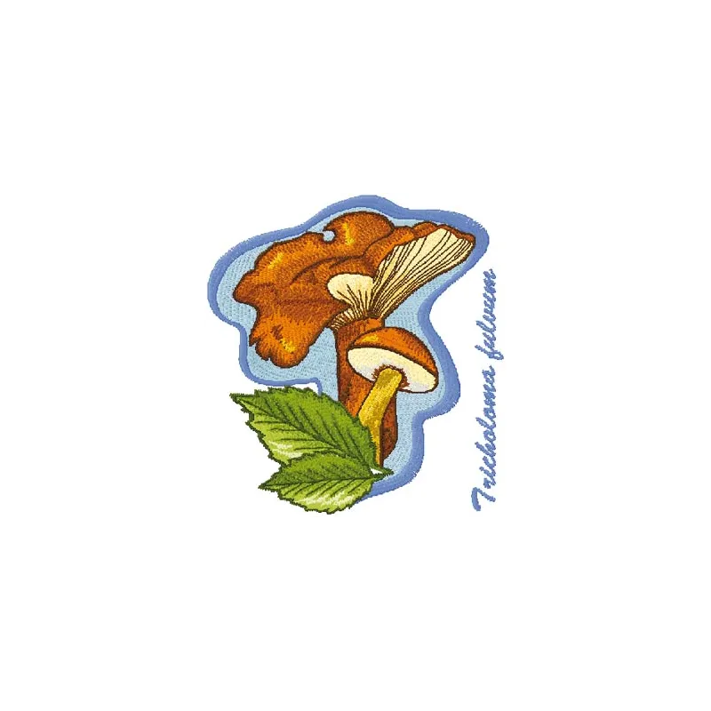 Tricholoma Fulvum embroidery design featuring intricate mushroom motifs, perfect for nature-themed projects.