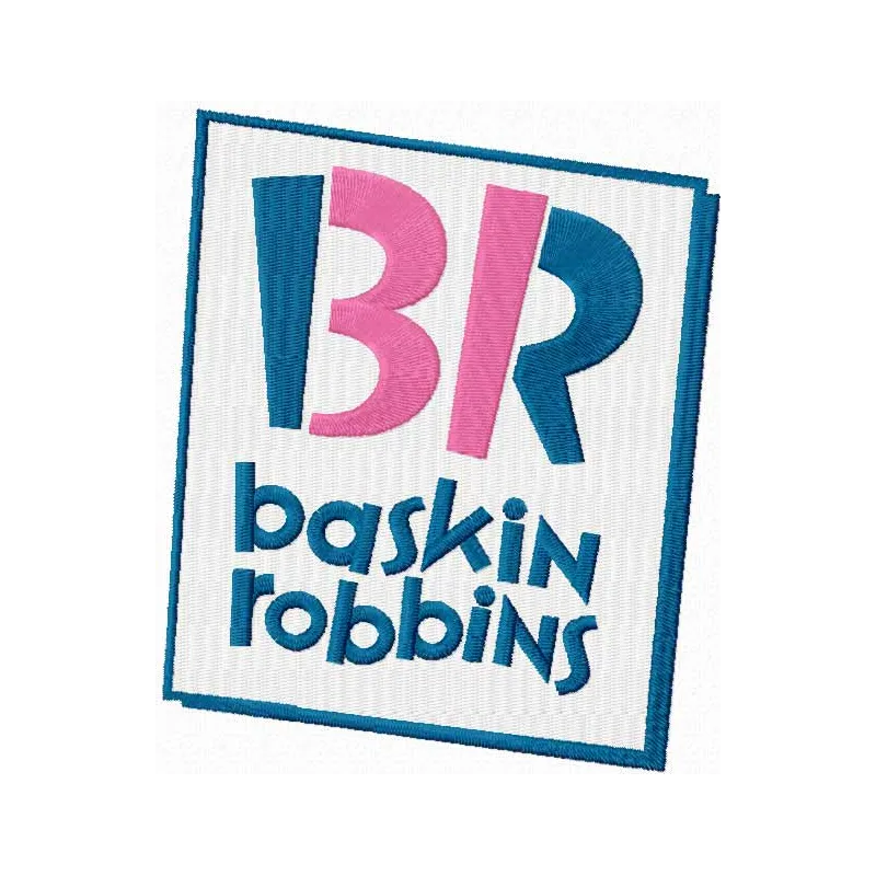 Baskin-Robbins logo embroidery design showcasing vibrant colors and intricate details for creative stitching projects.
