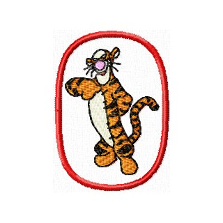 Tigger in oval frame embroidery design - Embroidery Design