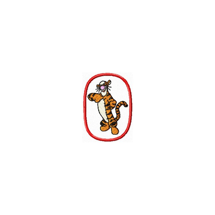 Tigger in oval frame embroidery design - Embroidery Design