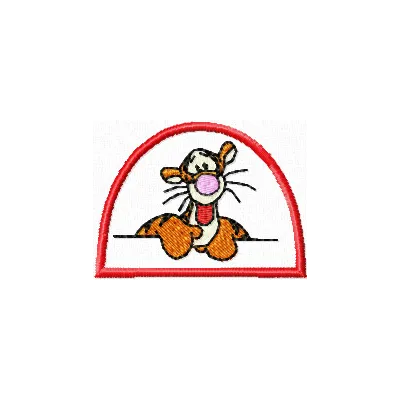 Tigger very friendly embroidery design showcasing a cheerful Tigger motif for stitching on various fabric items.