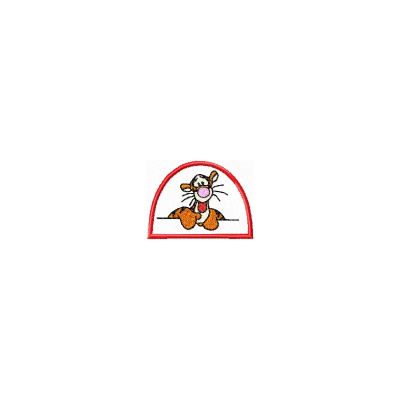 Tigger very friendly embroidery design showcasing a cheerful Tigger motif for stitching on various fabric items.