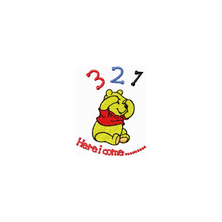 Winnie Pooh numerate embroidery design - Embroidery Design