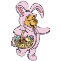 Easter bunny embroidery design featuring a cute bunny motif, perfect for embellishing t-shirts and baby onesies.