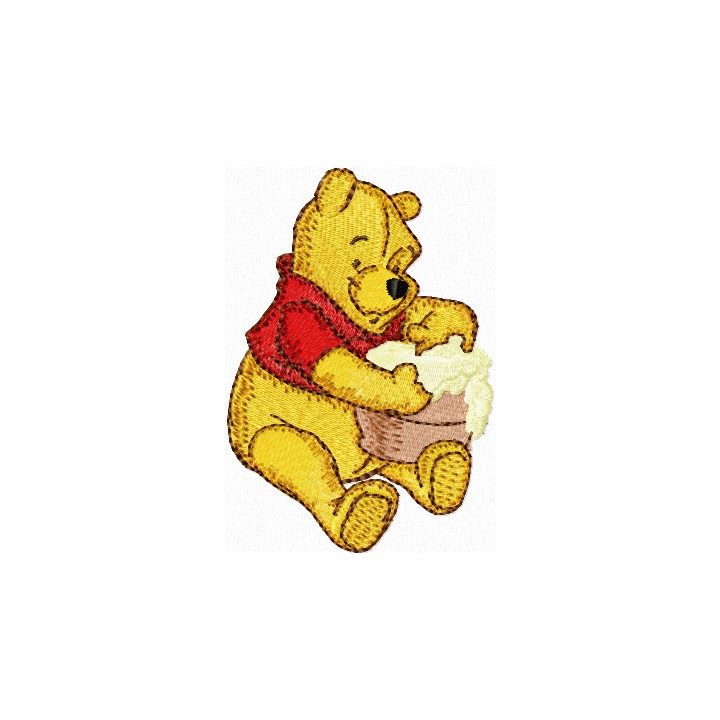 Winnie Pooh with honey embroidery design - Embroidery Design