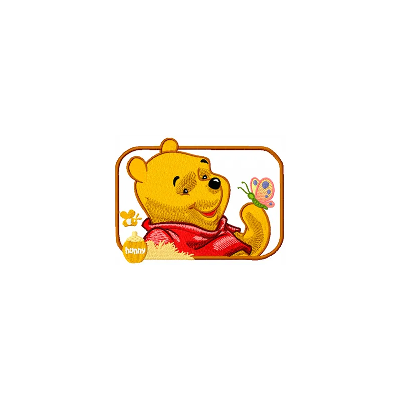 Winnie Pooh 'Have a Good Day' embroidery design showcasing cheerful motifs of Pooh, Piglet, and Tigger.