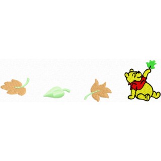 Winnie Pooh with leaves embroidery design - Embroidery Design
