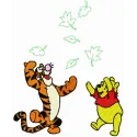 Winnie Pooh and Tigger playing embroidery design featuring cheerful characters for creative stitching projects.
