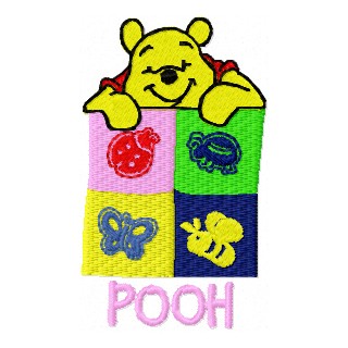 Winnie Pooh with signs embroidery design - Embroidery Design