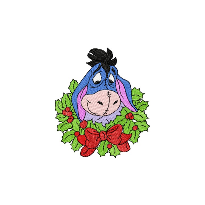 Eeyore Christmas embroidery design - Embroidery Design