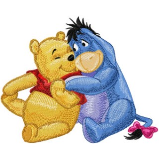 Eeyore and Winnie Pooh - friends embroidery design - Embroidery Design