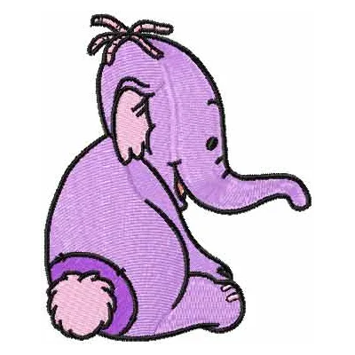 Heffalump embroidery design showcasing a whimsical stitched motif for Tigger Eeyore Piglet collection.