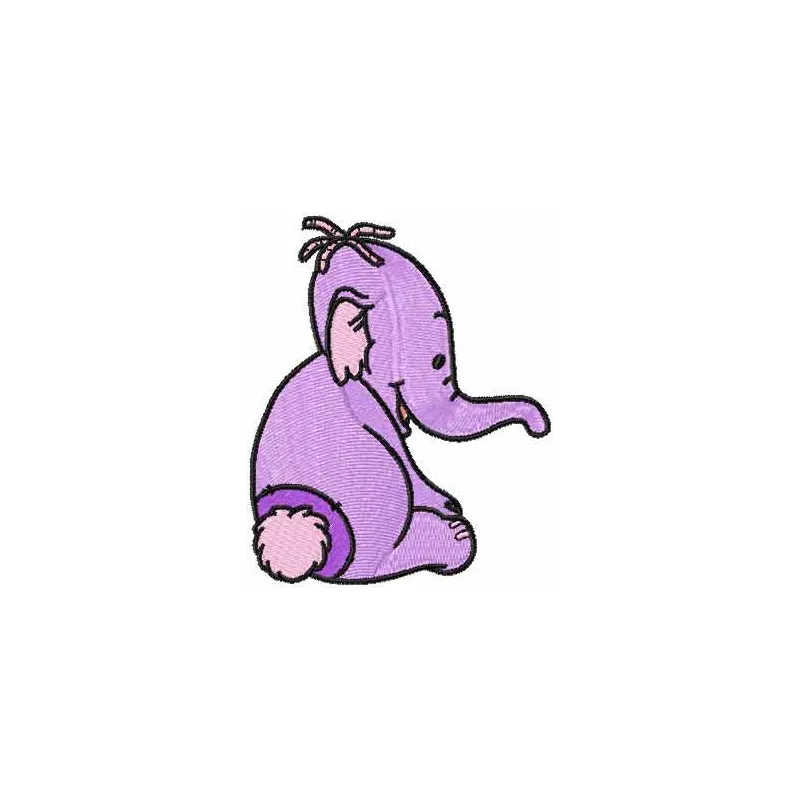 Heffalump embroidery design showcasing a whimsical stitched motif for Tigger Eeyore Piglet collection.