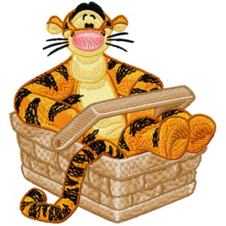 Tigger in basket embroidery design - Embroidery Design