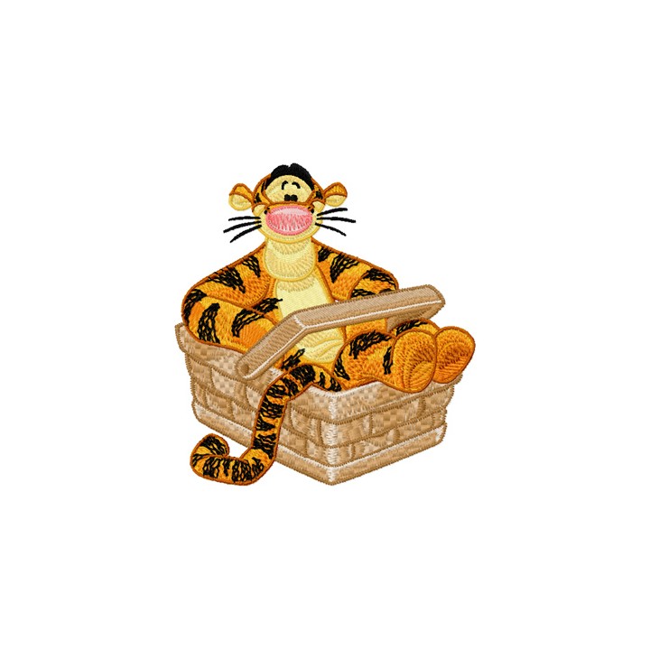Tigger in basket embroidery design - Embroidery Design