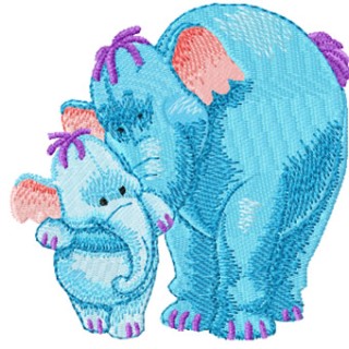 Heffalump and Mom embroidery design - Embroidery Design