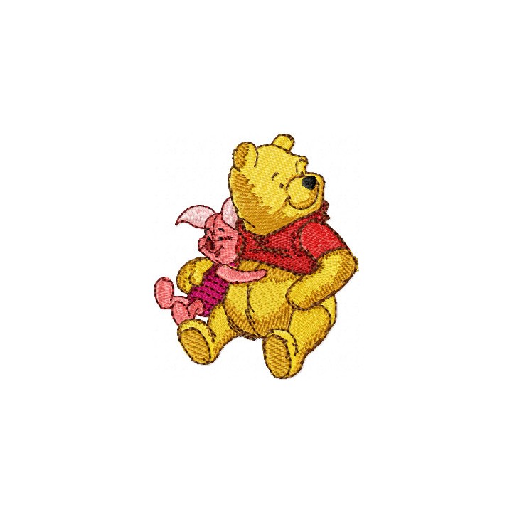 Winnie Pooh and Piglet embroidery design - Embroidery Design