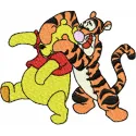 Winnie Pooh and Tigger 2 embroidery design featuring playful characters, ideal for stitching on children's clothing.