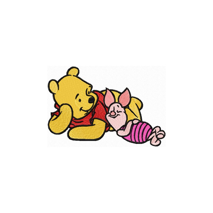 Winnie Pooh and Piglet - We relax embroidery design - Embroidery Design
