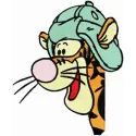 Preview of Tigger Baseball embroidery design featuring playful Tigger character in baseball attire.