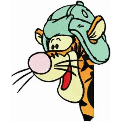 Preview of Tigger Baseball embroidery design featuring playful Tigger character in baseball attire.