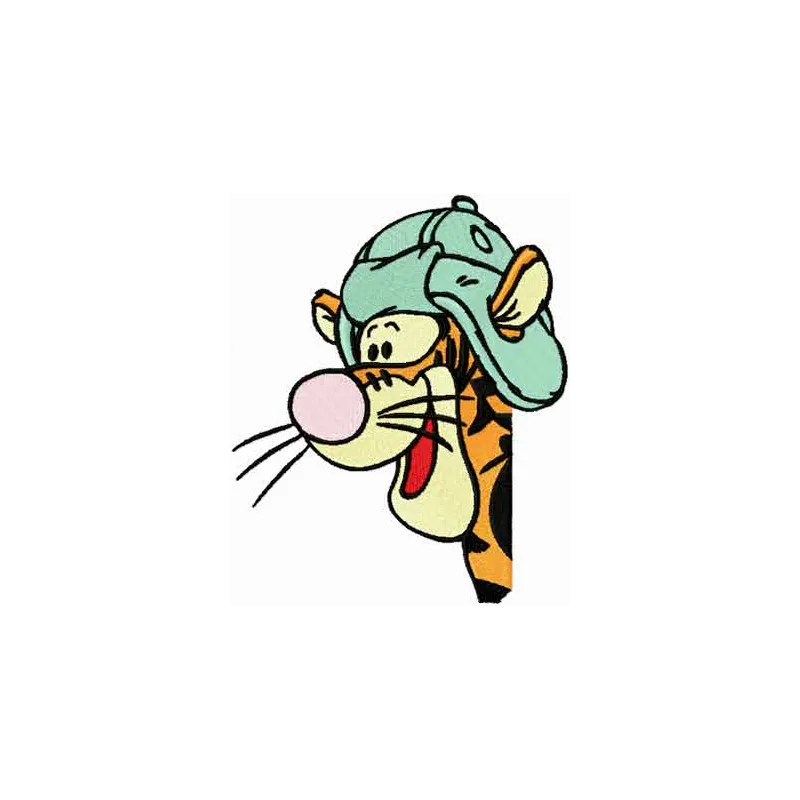 Preview of Tigger Baseball embroidery design featuring playful Tigger character in baseball attire.