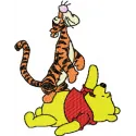Embroidery design preview of Winnie Pooh and Tigger, featuring playful characters for delightful stitching.