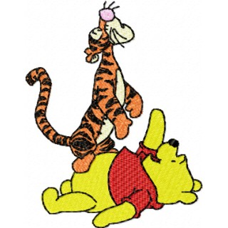 Winnie Pooh and Tigger 1 embroidery design - Embroidery Design
