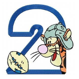 Winnie Pooh Sport Number Two embroidery design - Embroidery Design