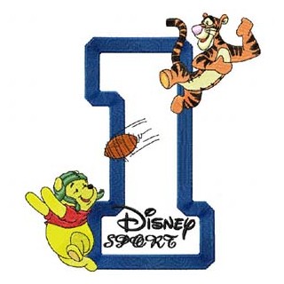 Winnie Pooh Sport Number One embroidery design - Embroidery Design