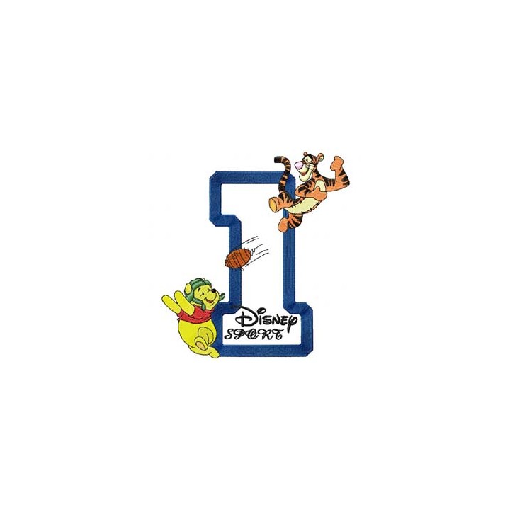 Winnie Pooh Sport Number One embroidery design - Embroidery Design