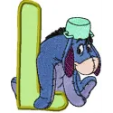 Eeyore Alphabet Letter L embroidery design from the Pooh Numbers and Alphabet collection, showcasing a whimsical stitched mo…