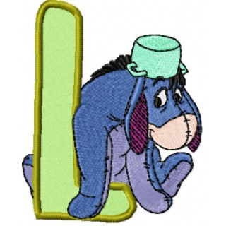 Eeyore Alphabet Letter L embroidery design - Embroidery Design
