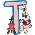 Preview of Rabbit Alphabet Letter T embroidery design from the Pooh Numbers and Alphabet collection.