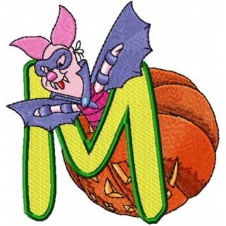 Piglet Alphabet Letter M embroidery design - Embroidery Design