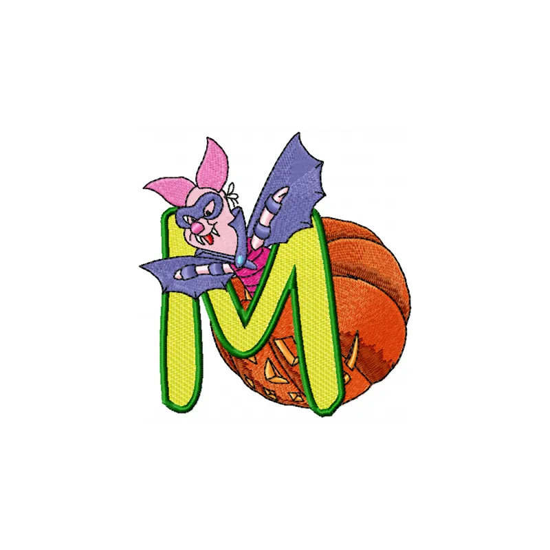 Preview of Piglet Alphabet Letter M embroidery design from Pooh Numbers and Alphabet collection.