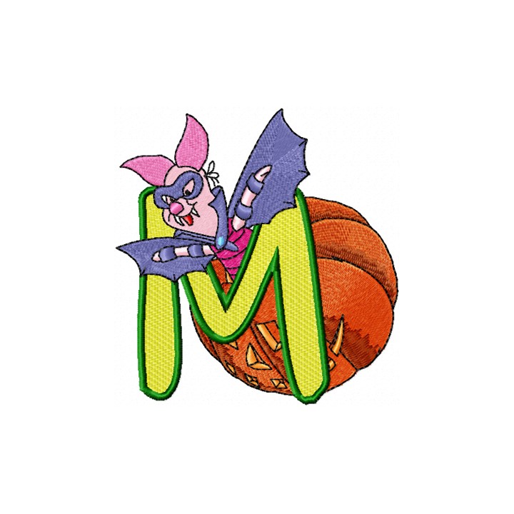 Piglet Alphabet Letter M embroidery design - Embroidery Design