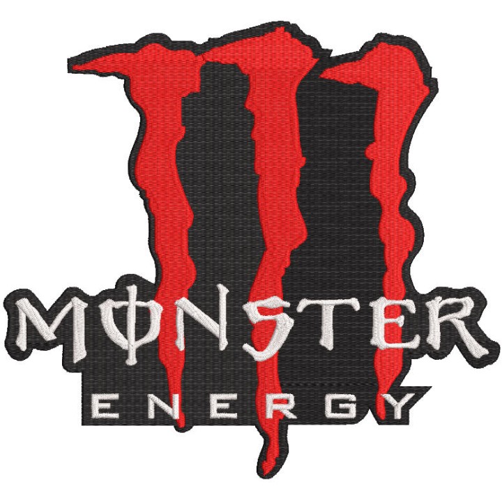 Monster Energy red logo embroidery design - Embroidery Design