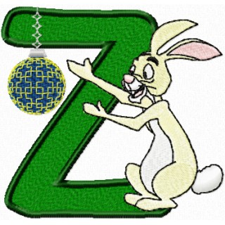 Rabbit letter Z embroidery design - Embroidery Design