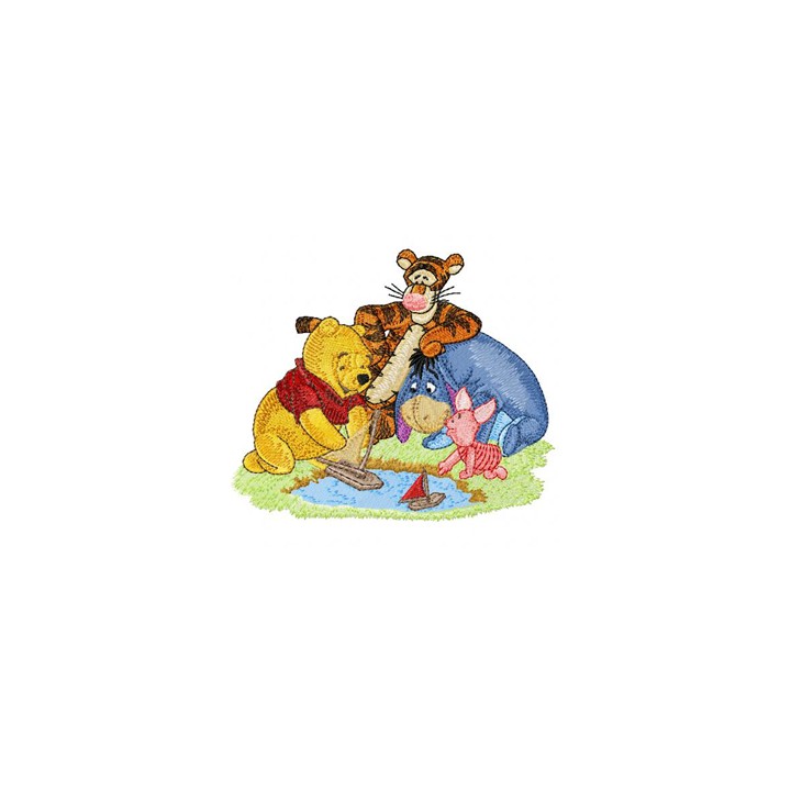Winnie Pooh, Tigger, Eeyore and Piglet embroidery design - Embroidery Design