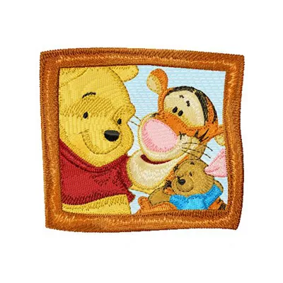 Winnie Pooh, Tigger, and Roo embroidery design featuring beloved characters for cheerful stitching projects.