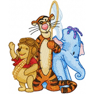 Winnie Pooh, Tigger and Heffalump embroidery design - Embroidery Design
