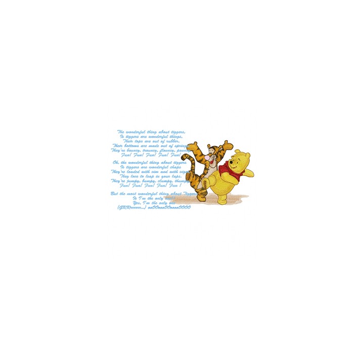 Winnie Pooh and Tigger sing a song embroidery design - Embroidery Design