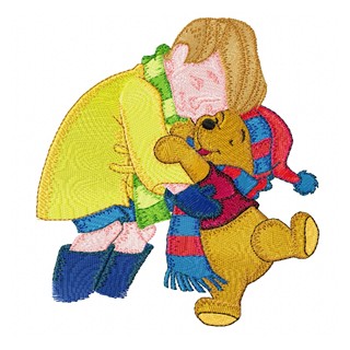 Christopher Robin and Winnie Pooh embroidery design - Embroidery Design