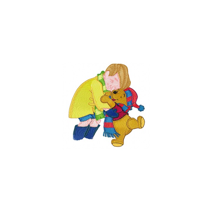 Christopher Robin and Winnie Pooh embroidery design - Embroidery Design