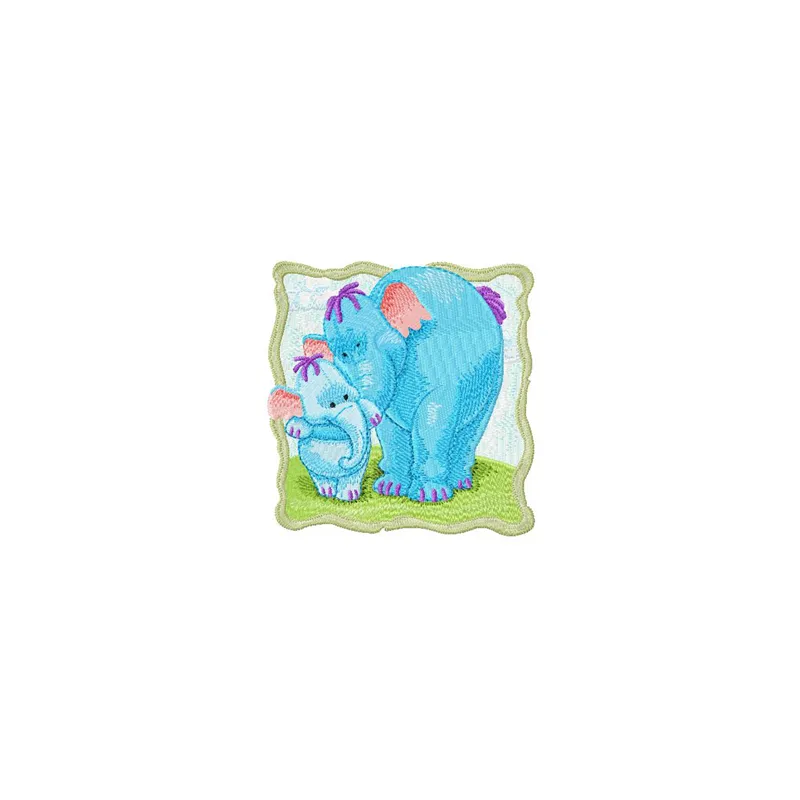 Heffalump mother and baby embroidery design featuring delightful stitching patterns for various projects.