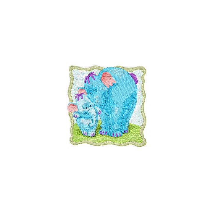 Heffalump mother and baby embroidery design - Embroidery Design