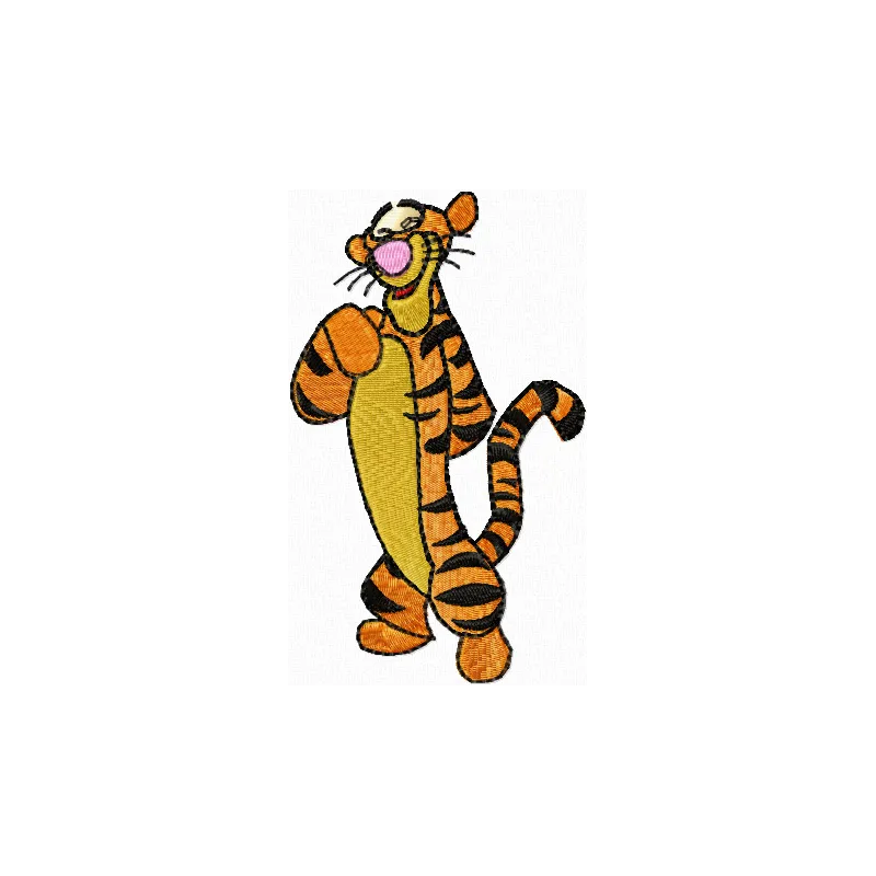 Funny Tigger embroidery design featuring a playful Tigger motif, perfect for adding charm to various fabric projects.