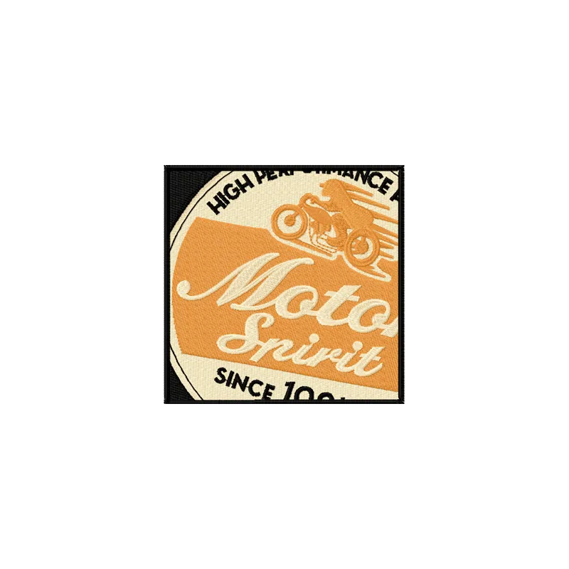 Preview of the Moto Spirit block embroidery design featuring automotive motifs for stitching on apparel and accessories.