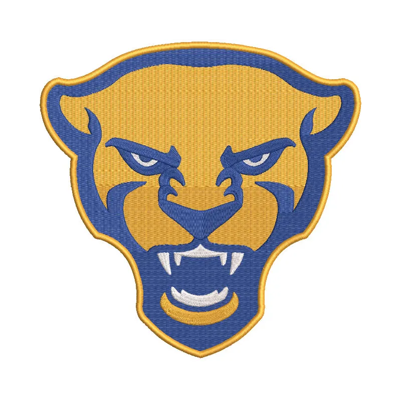 Embroidery design preview of the Pittsburgh Panthers 2019 Secondary Logo featuring vibrant colors and clean edges.